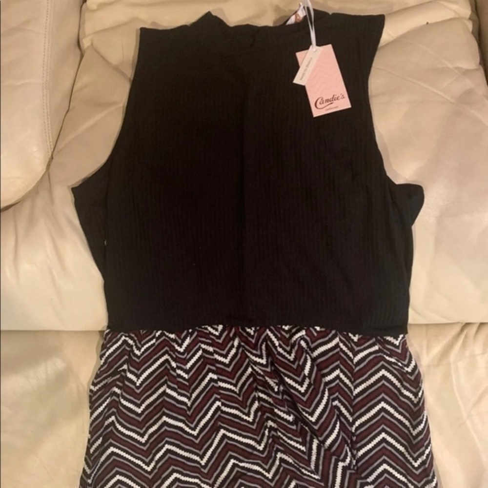 CANDIES CANDIES, Woman’s Black Casual Mix Peplum Tank Top size L, NWT - Picture 6 of 7